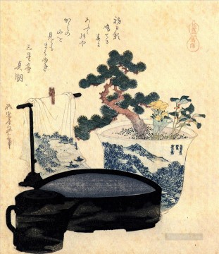 a lacquered washbasin and ewer Katsushika Hokusai Ukiyoe Oil Paintings